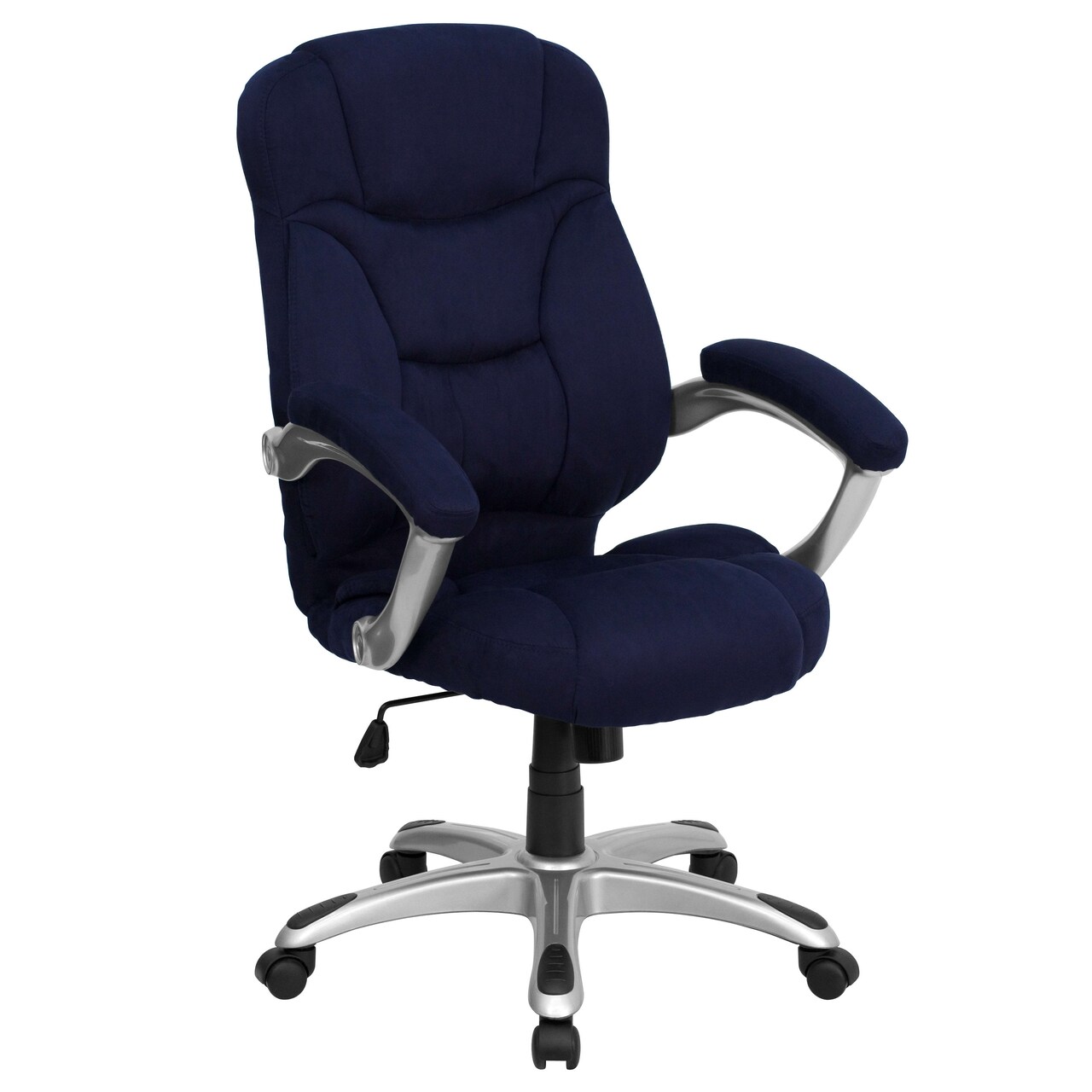 Emma and Oliver High Back Executive Ergonomic Office Chair with Silver Nylon Base and Arms